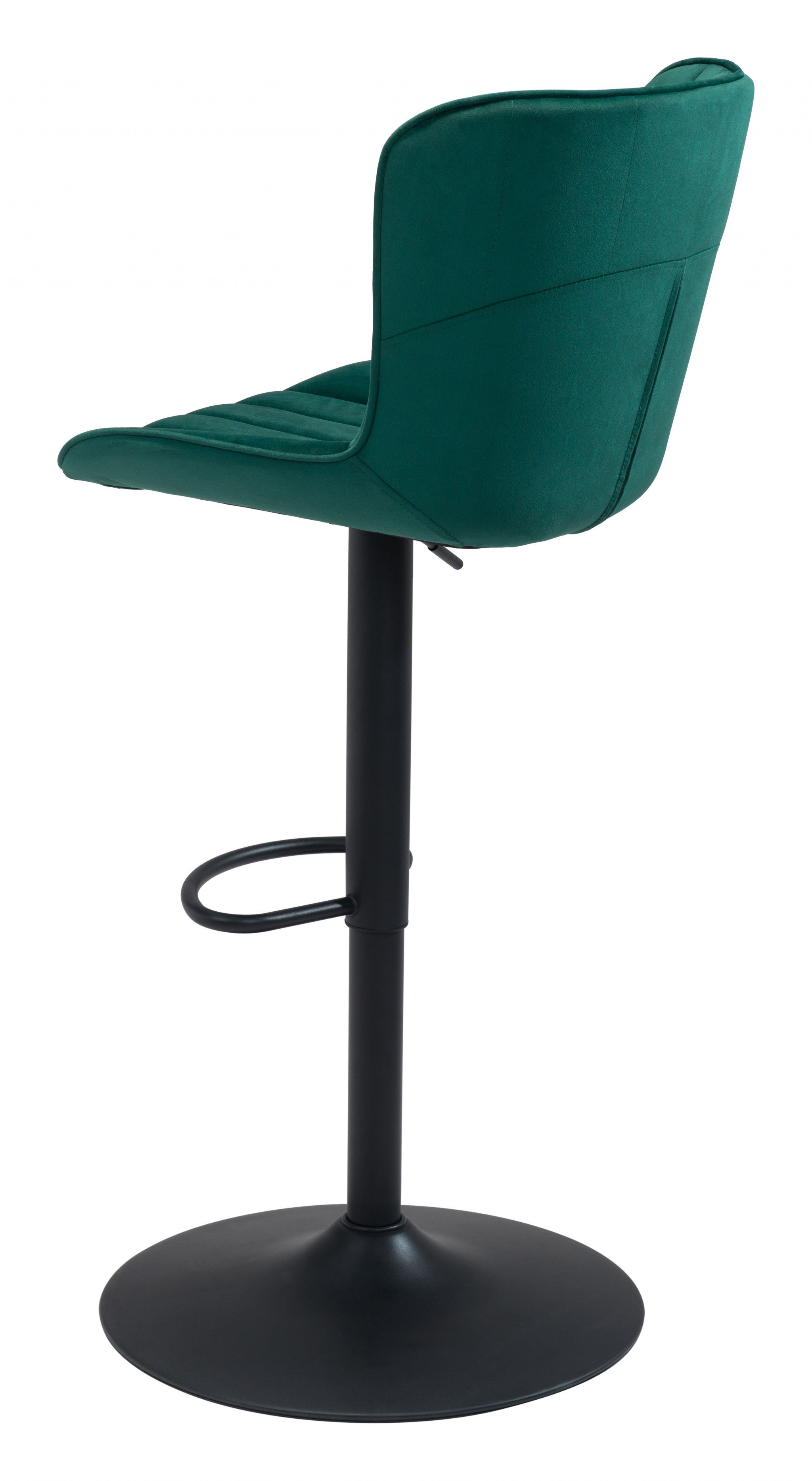 24" Green And Black Steel Swivel Low Back Counter Height Bar Chair