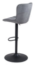 24" Gray And Black Steel Swivel Low Back Counter Height Bar Chair