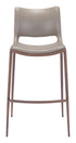 Set of Two 29" Gray And Brown Steel Low Back Bar Height Bar Chairs