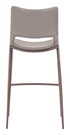 Set of Two 29" Gray And Brown Steel Low Back Bar Height Bar Chairs