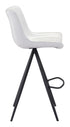 Set of Two 29" White And Black Steel Low Back Bar Height Bar Chairs