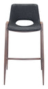 Set of Two 29" Black And Brown Steel Low Back Bar Height Bar Chairs