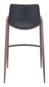 Set of Two 29" Black And Brown Steel Low Back Bar Height Bar Chairs