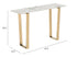 Designer's Choice White Faux Marble and Gold Console Table