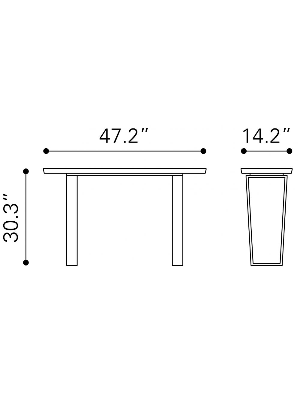 Designer's Choice White Faux Marble and Steel Console Table