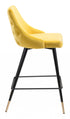 26" Yellow And Black Steel Low Back Counter Height Bar Chair