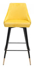 26" Yellow And Black Steel Low Back Counter Height Bar Chair