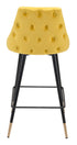 26" Yellow And Black Steel Low Back Counter Height Bar Chair