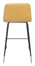 27" Yellow And Black Steel Low Back Counter Height Bar Chair