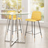 27" Yellow And Black Steel Low Back Counter Height Bar Chair