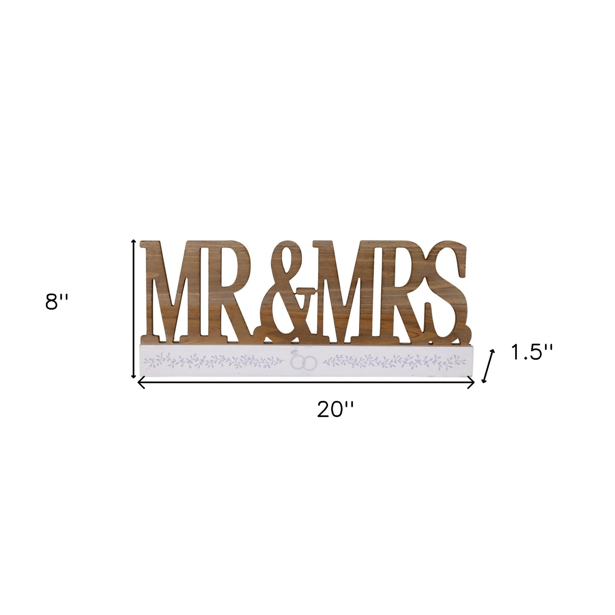 Wooden Mr. and Mrs. Décor Piece