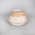 6" Stoneware and Rattan White and Natural Round Table Vase