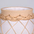 6" Stoneware and Rattan White and Natural Round Table Vase