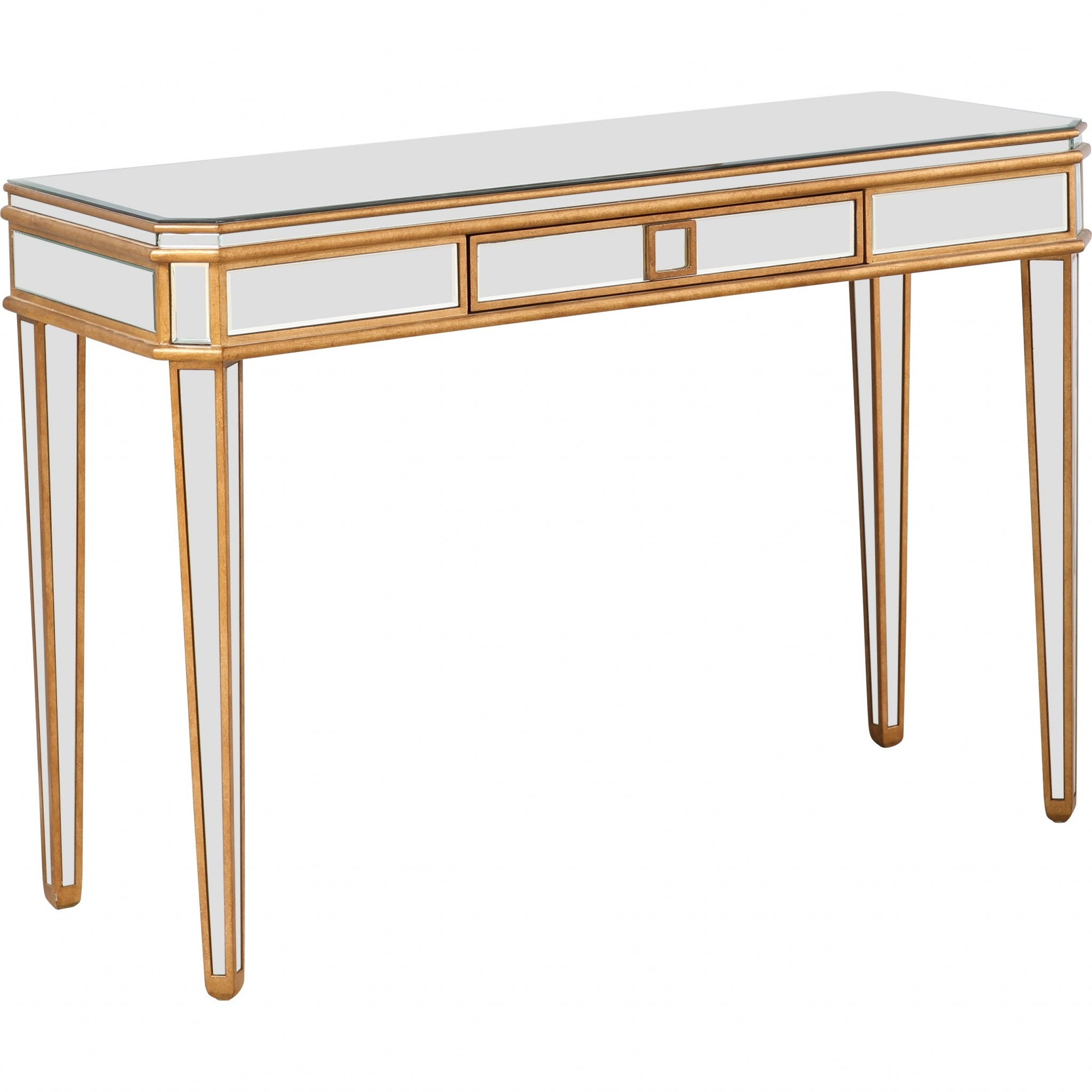 Antiqued Gold Finish Console Table