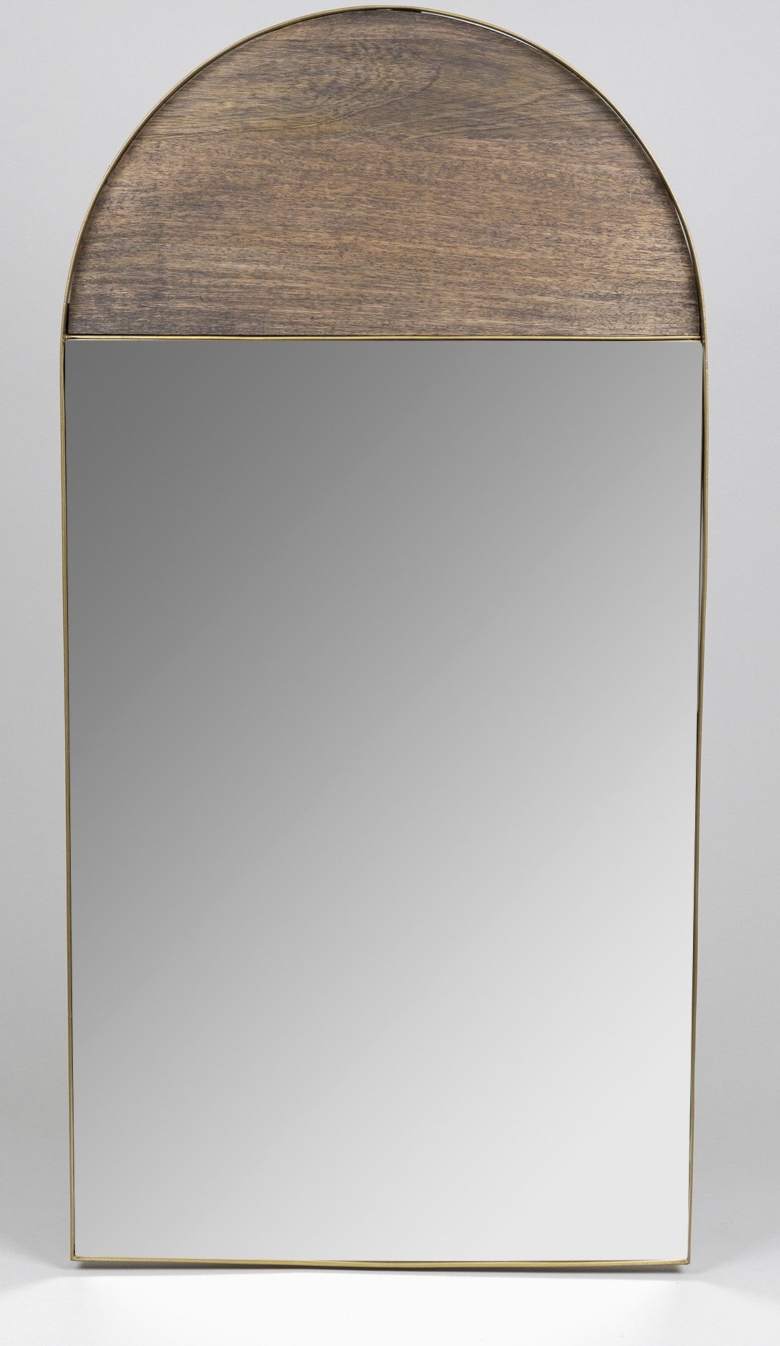 Wood and Gold Iron Arch Wall Mirror