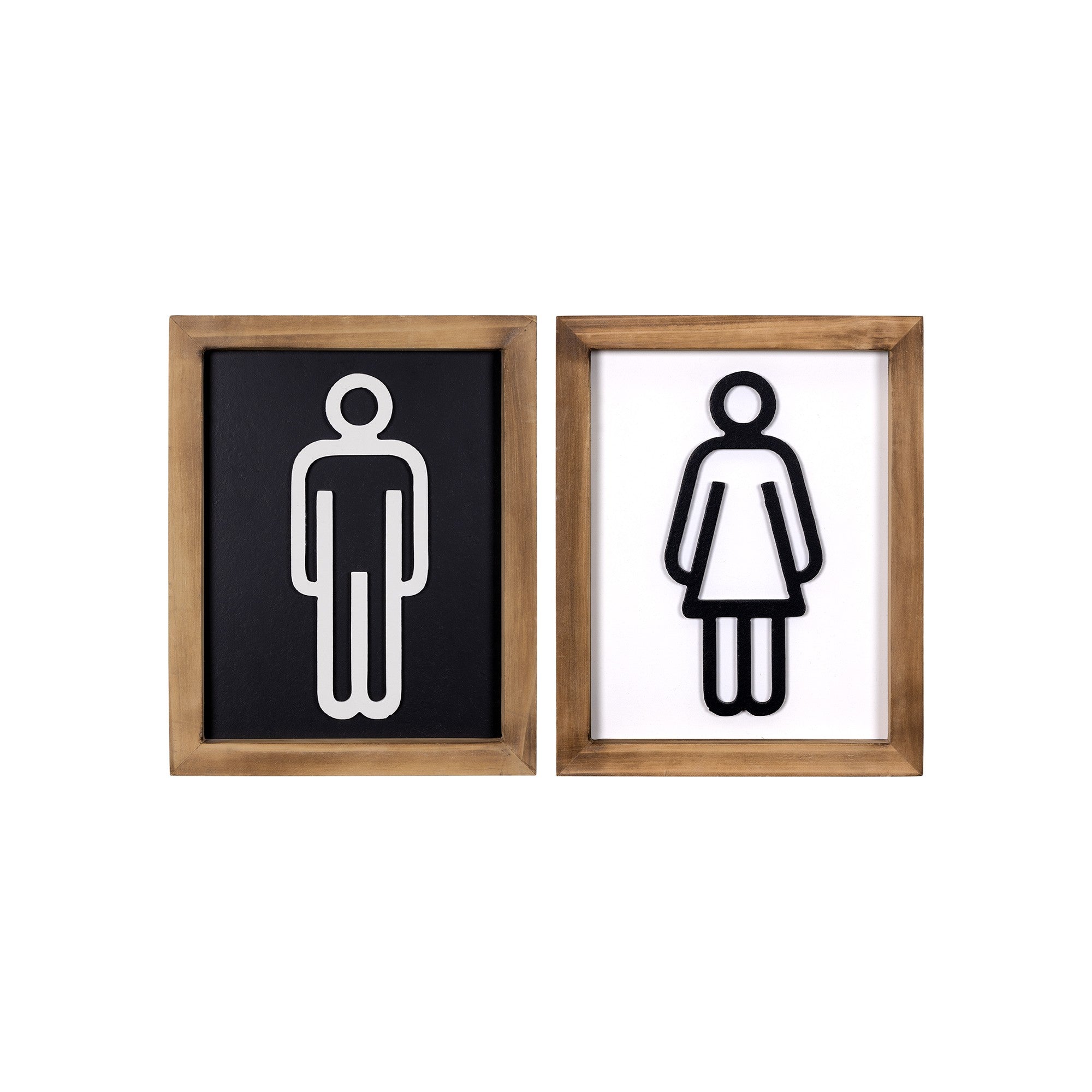 Set of Two His and Hers Bathroom Wall Art