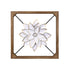 Wood Framed White Metal Flower Wall Décor