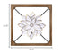 Wood Framed White Metal Flower Wall Décor