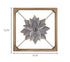 Wood Framed Gray Metal Flower Wall Décor