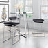 Set of Two " Black And Gray Stainless Steel Swivel Backless Counter Height Bar Chairs