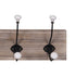 Wood and Metal Hooks with Ceramic Knobs