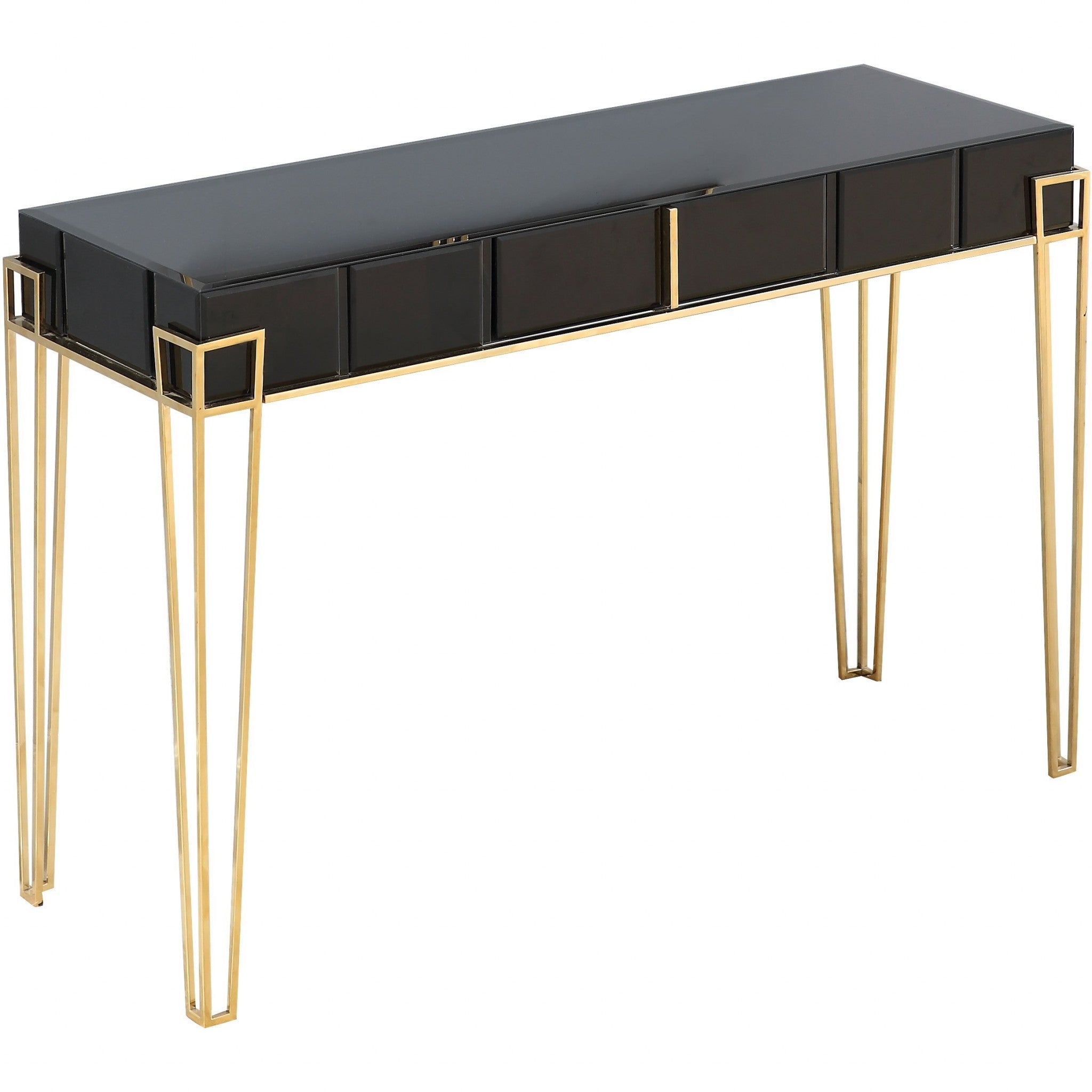 Black Mirrored Console Table