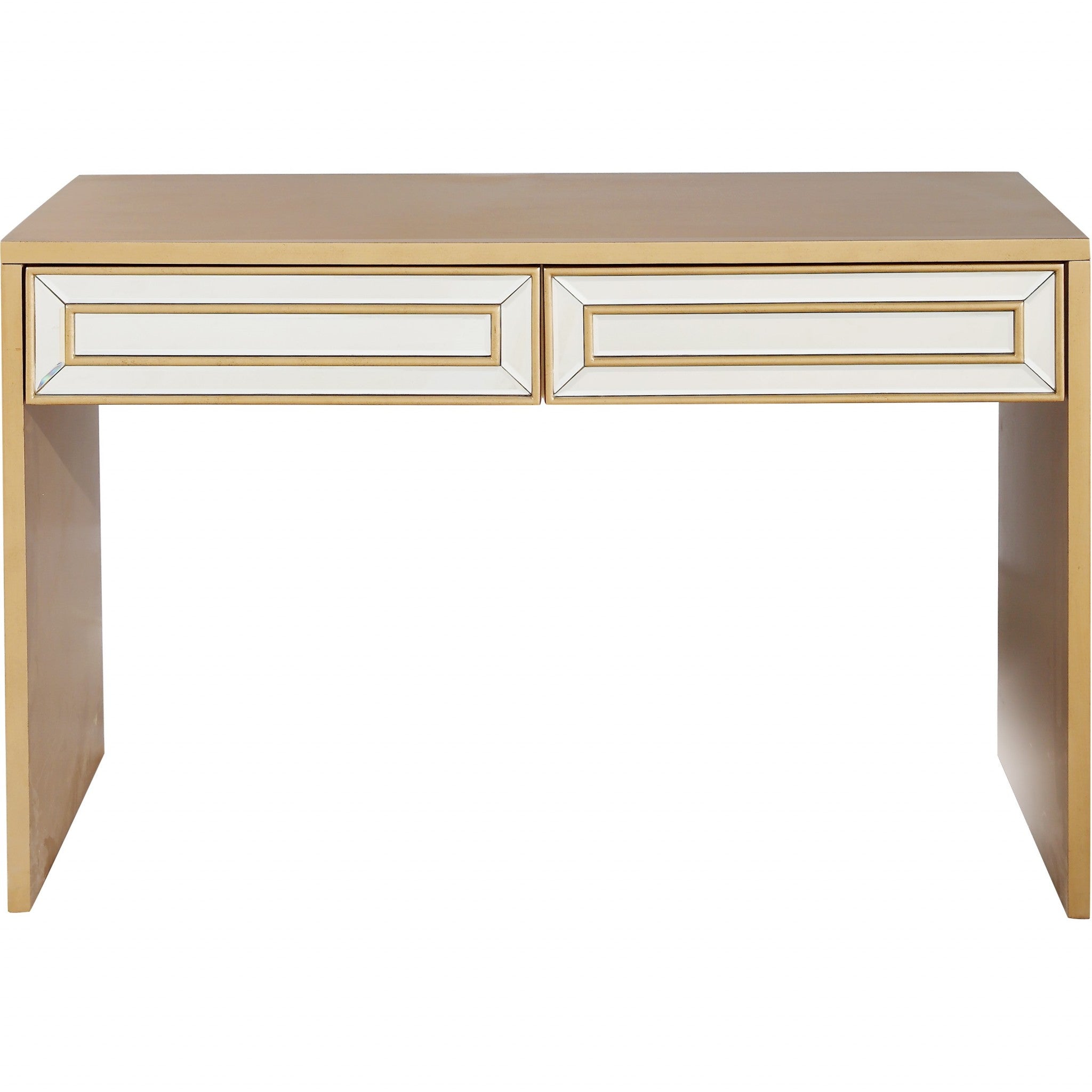 Antiqued Gold Finish Console Table