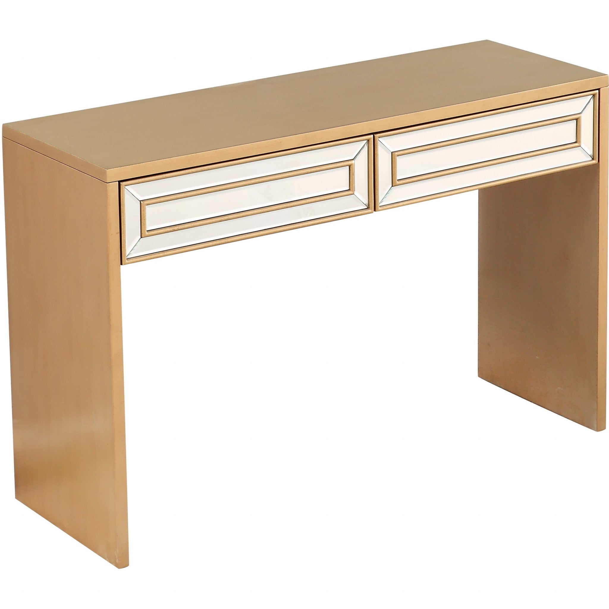 Antiqued Gold Finish Console Table