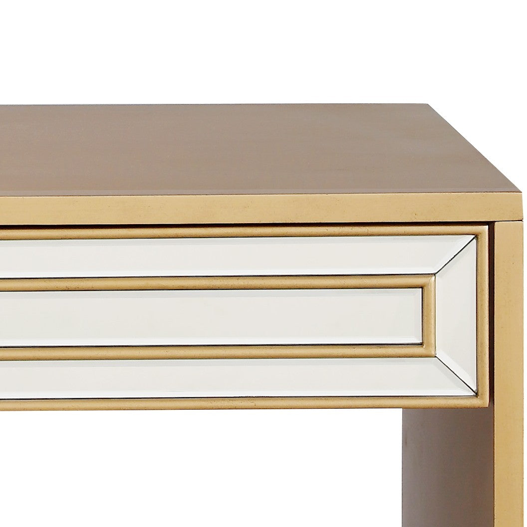 Antiqued Gold Finish Console Table