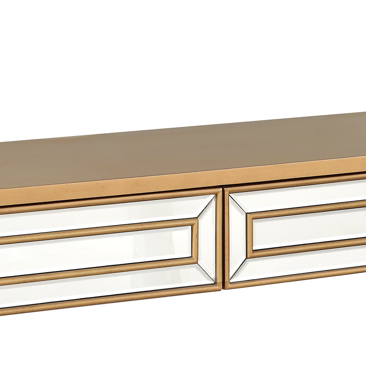 Antiqued Gold Finish Console Table