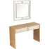 Antiqued Gold Finish Mirror and Console Table