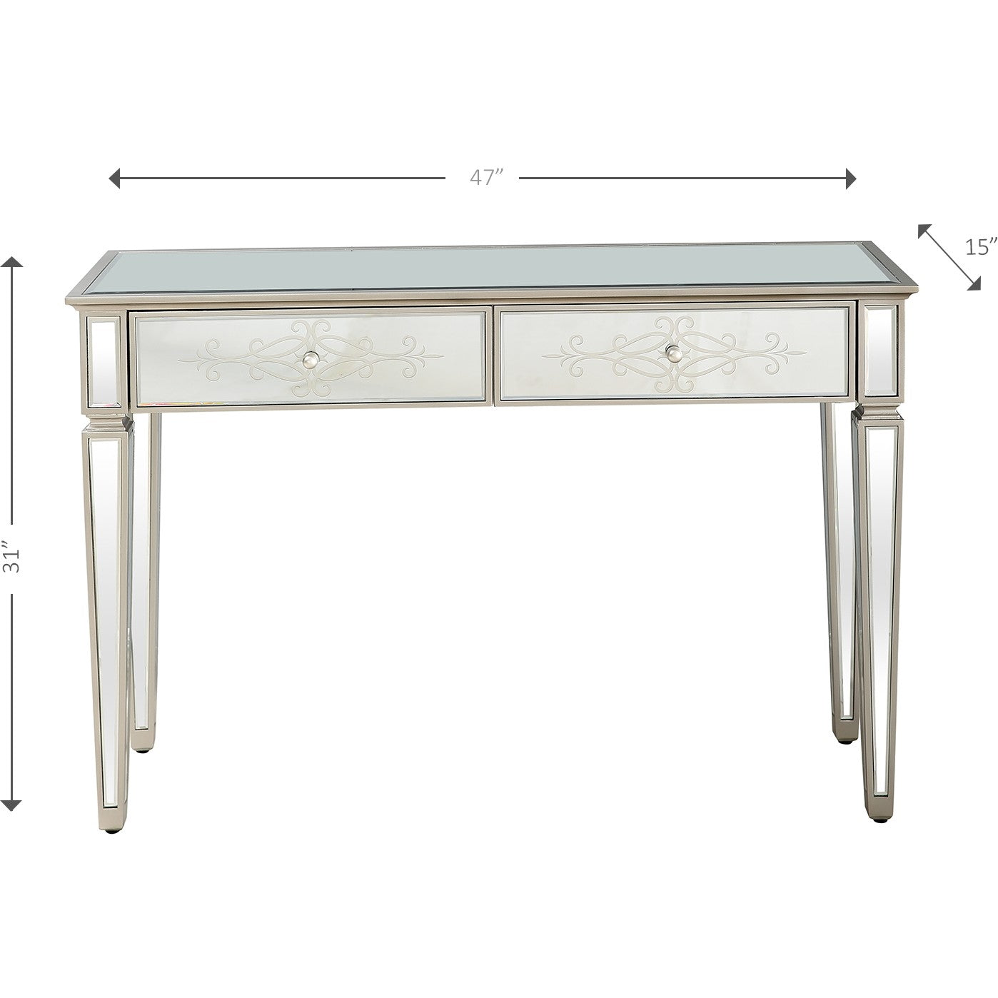 Antiqued Etch Console Table