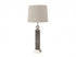 Set of 2 Modern Distressed Gray and Silver Table Lamps