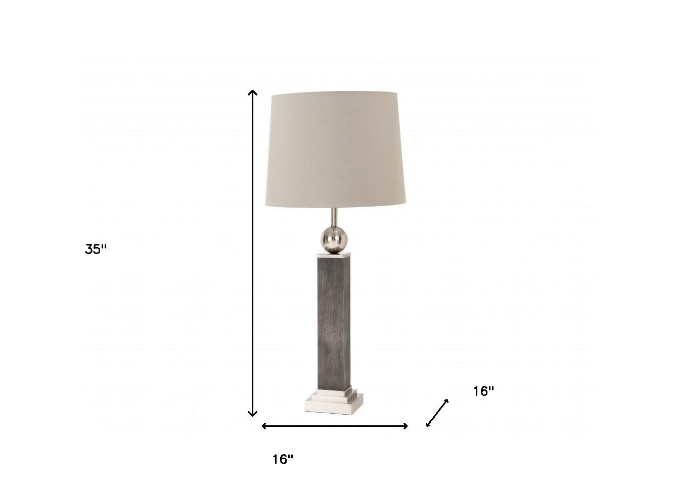 Set of 2 Modern Distressed Gray and Silver Table Lamps