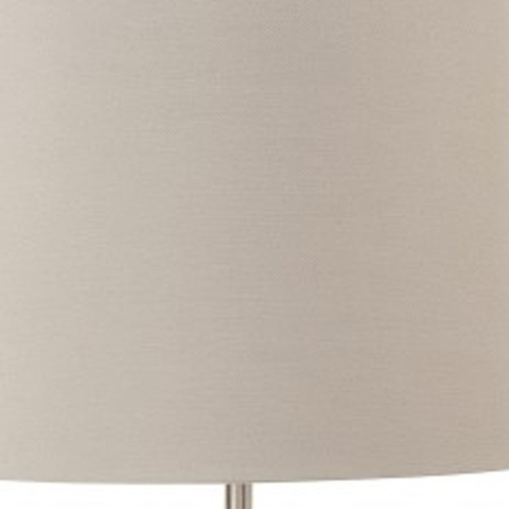 Set of 2 Modern Distressed Gray and Silver Table Lamps