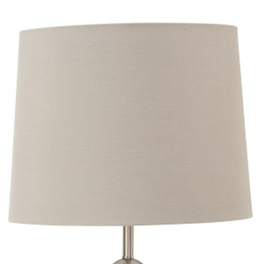 Set of 2 Modern Distressed Gray and Silver Table Lamps