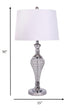 Set of 2 Silver and Faux Crystal Metal Table Lamps