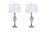 Set of 2 Silver and Faux Crystal Metal Table Lamps