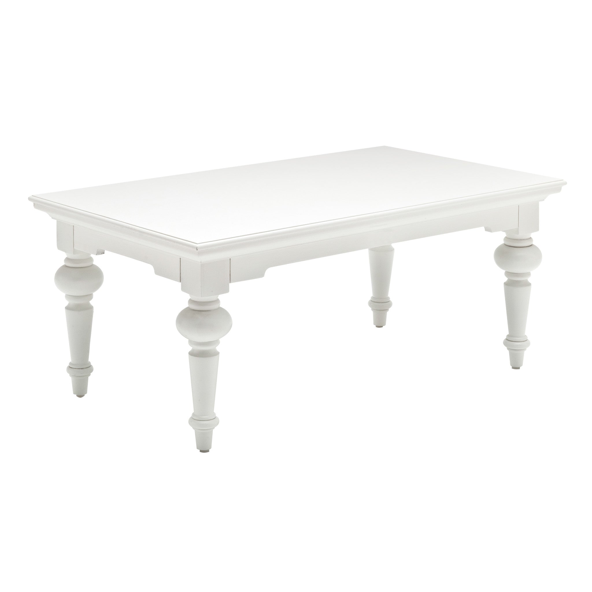 47" White Solid Wood Coffee Table
