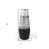 19" Black White and Gray Patterned Lines Ceramic Vase