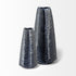 10" Navy Blue Glaze Layered Patterned Star Vase