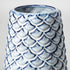 16" Ceramic Blue Abstract Oval Table Vase