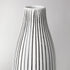 18" Black and White Pinstriope Narrow Ceramic Vase