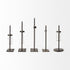 Set of Five Test Tube Vases with Metal Bases