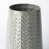 11" Green Organically Chevron Embossed Metal Vase