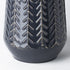 7" Navy Organically Embossed Chevron Metal Vase