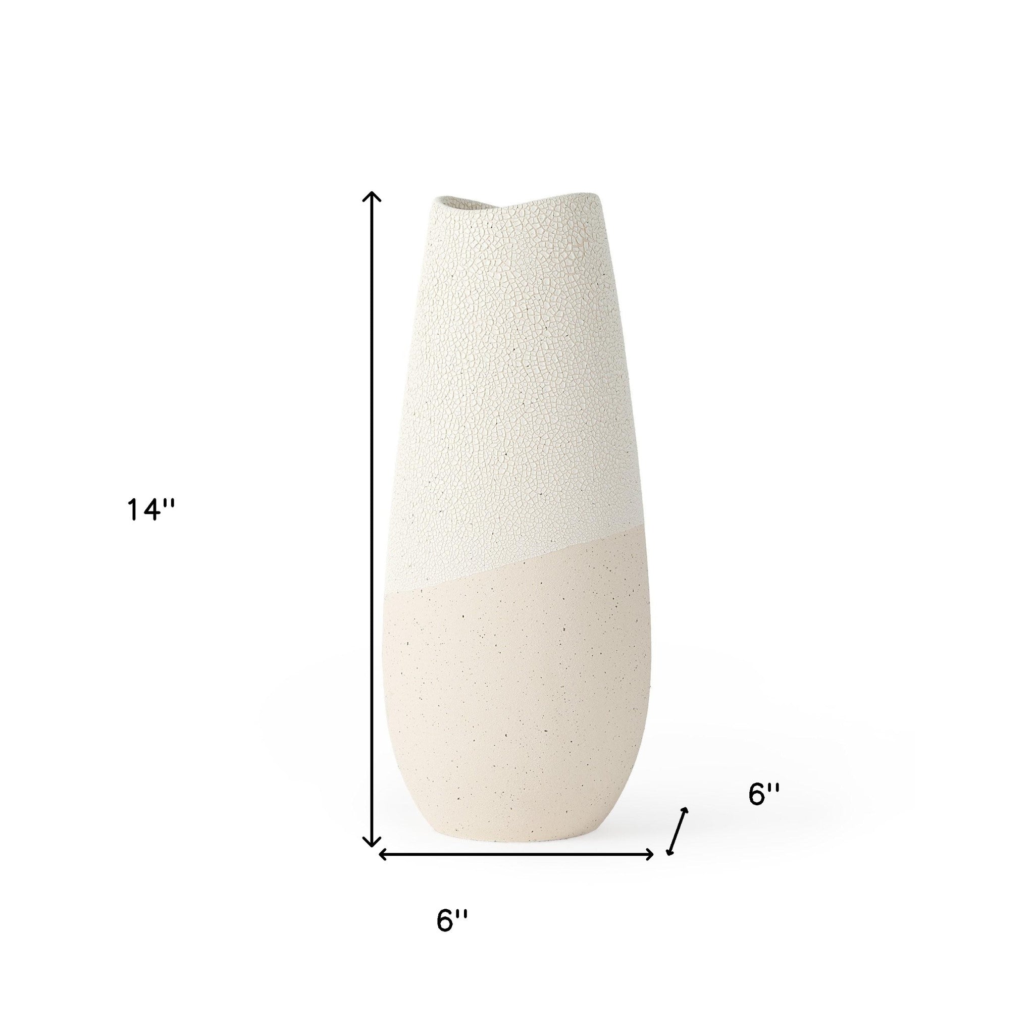 Blush Two Tone Organic Crackle Glaze Ceramic Vase