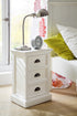 Classic White Three Drawer Nightstand