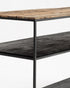 55" Natural and Black Frame Console Table With Storage