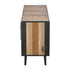 Rustic Black Natural and Rattan Media Cabinet with Three Doors